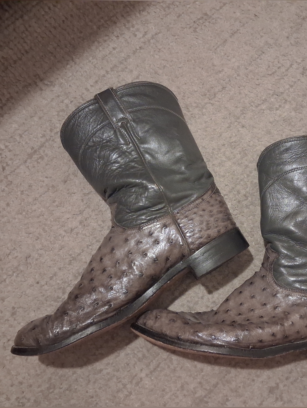 Justin Boots Gray And Silver Rodeo Western Boots